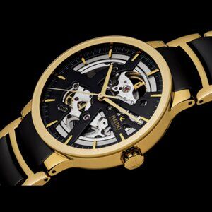Rado Centrix Automatic Open Heart 38mm Black and Gold Watch R30180162